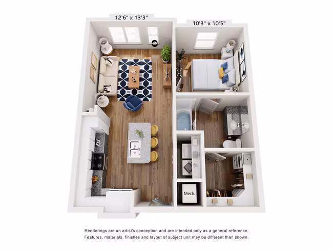 1 Bedroom 321 floor plan